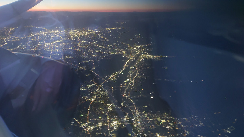 飛行機からの夜景