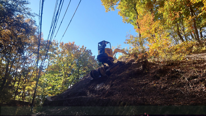 斜面設置ユンボ